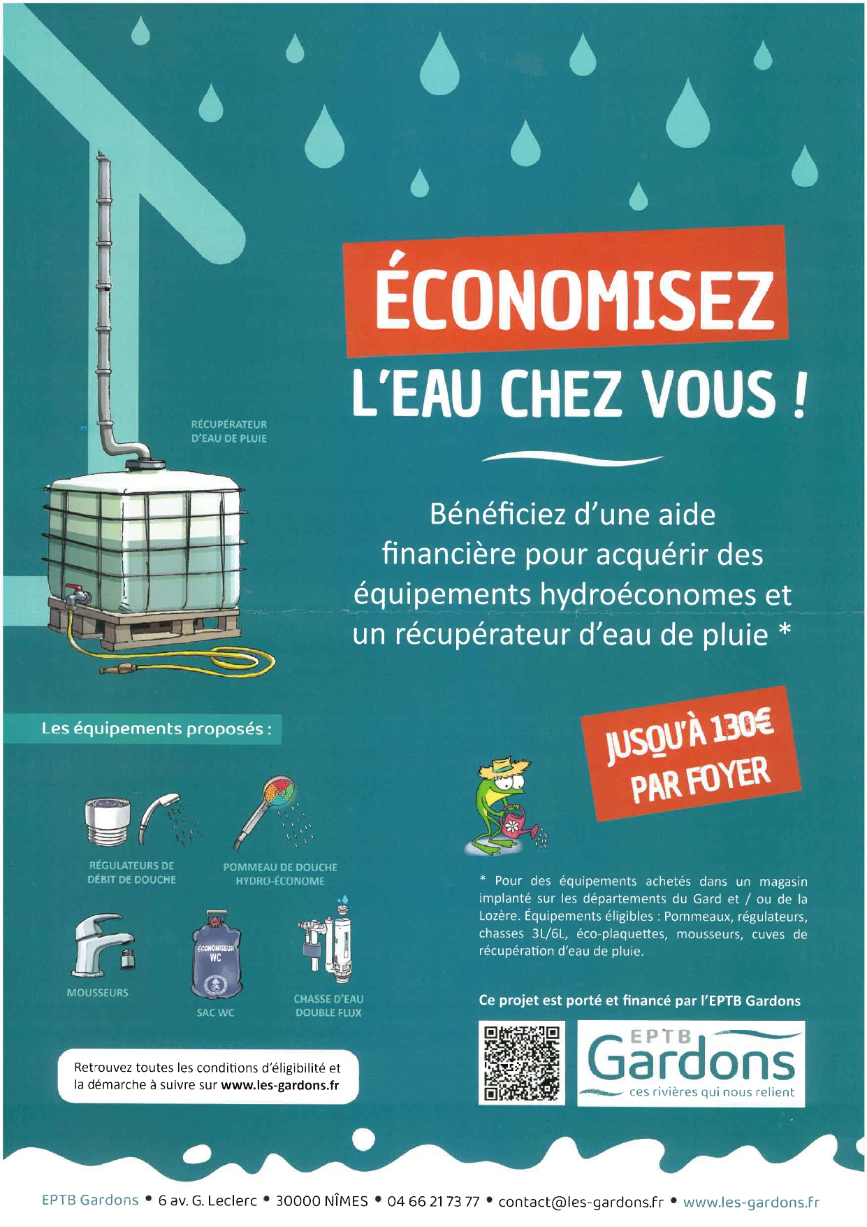 Aide financière pour l’acquisition d’un récupérateur d’eau de pluie